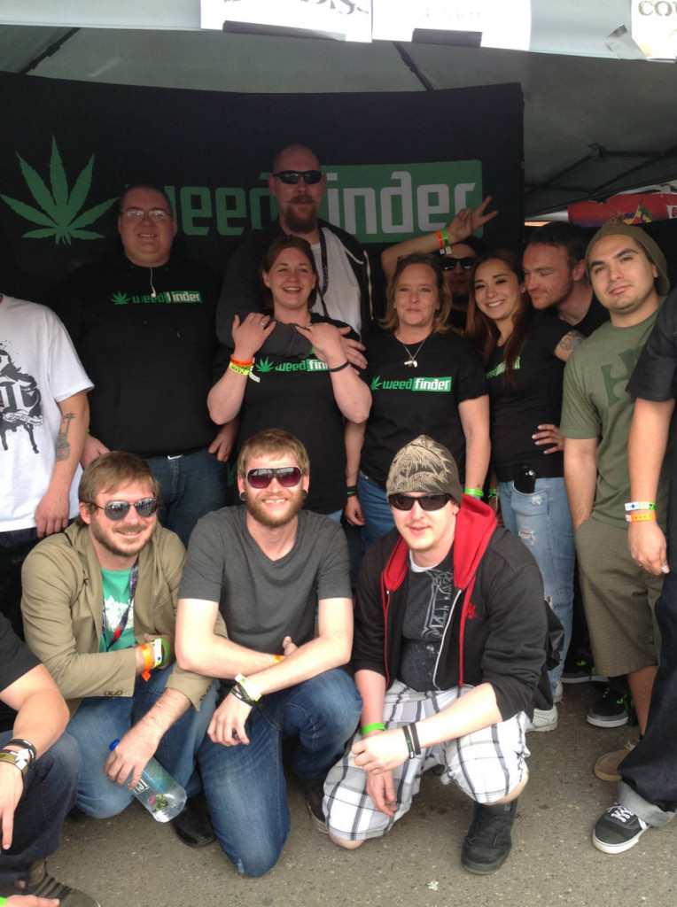 Weedfinder crew with Tribal Seeds, Matthew Shotwell from Weed Country, the Addengast newlyweds and some fellow Cannabis Cup-goers.